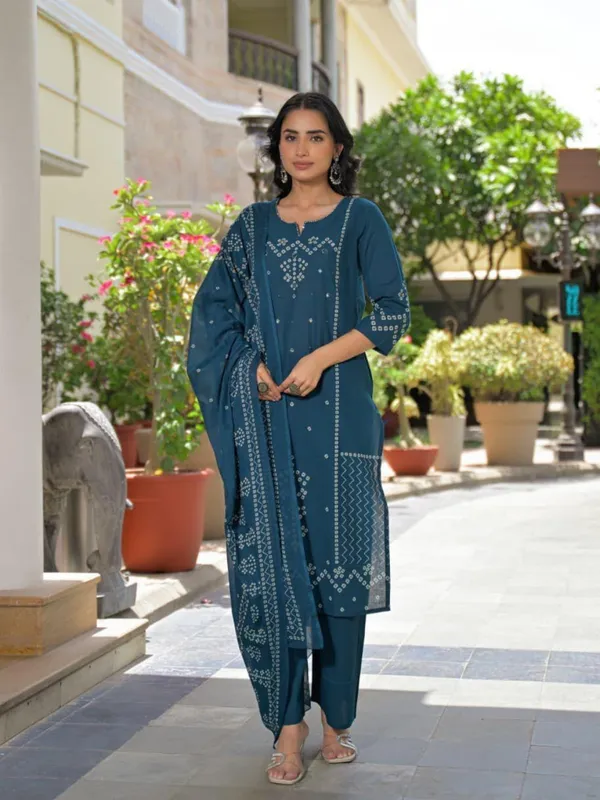 Teal_Blue_Women_Pure_Cotton_Mirror_Work_Kurta_Set_with_Dupatt