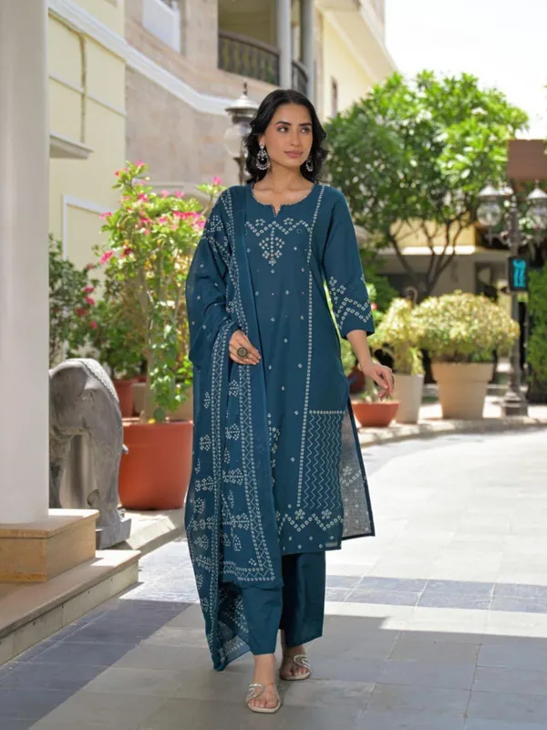 Teal_Blue_Women_Pure_Cotton_Mirror_Work_Kurta_Set_with_Dupatt
