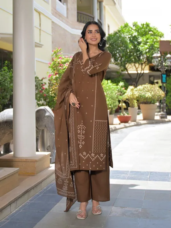 Brown_Women_Pure_Cotton_Mirror_Work_Kurta_Set_with_Dupatta