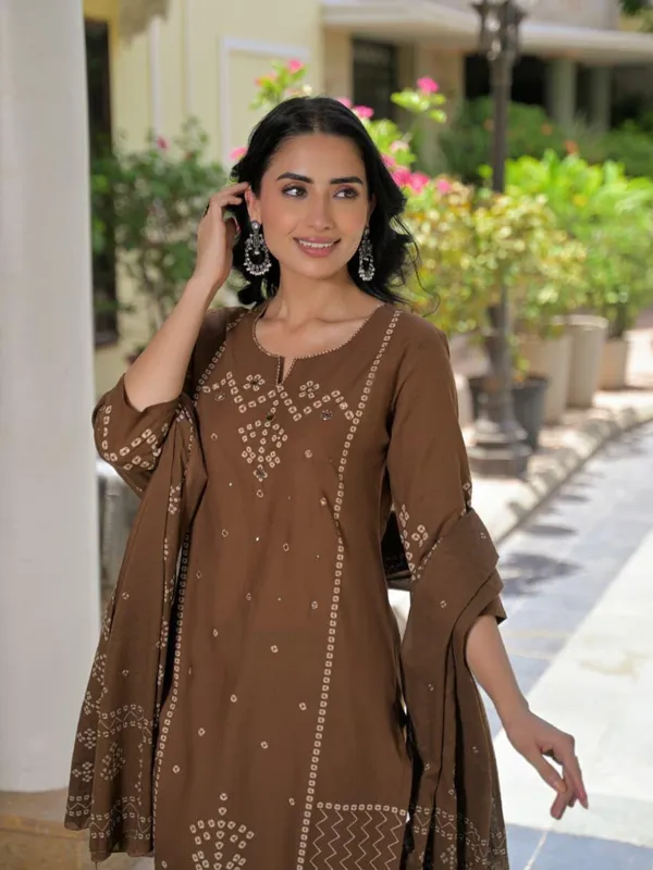 Brown_Women_Pure_Cotton_Mirror_Work_Kurta_Set_with_Dupatta