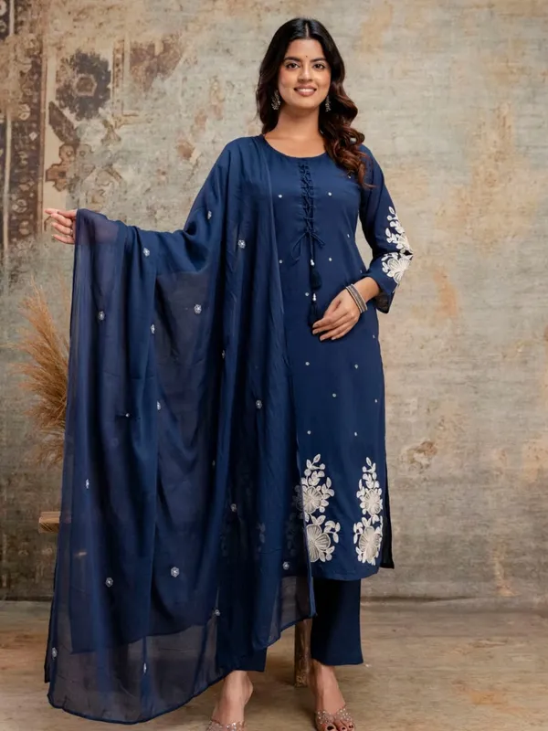 Navy_Blue_Women_Pure_Cotton_Embroidered_Kurta_Set_with_Dupatta