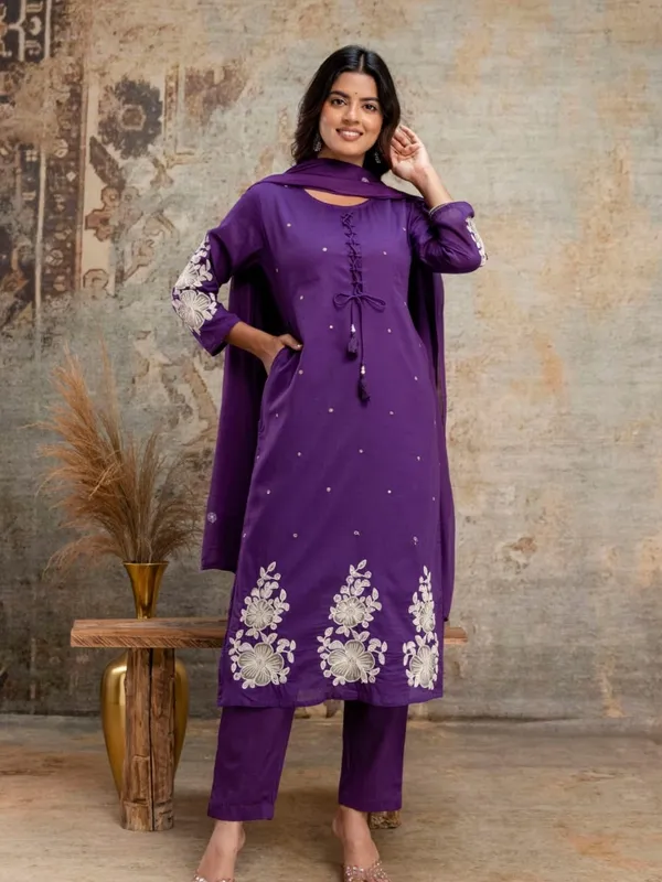Purple_Women_Pure_Cotton_Embroidered_Kurta_Set_with_Dupatta