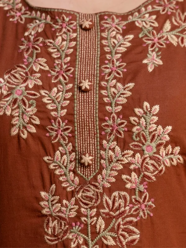 Coffee_Brown_Women_Pure_Cotton_Embroidered_Kurta_Set_with_Dupatta