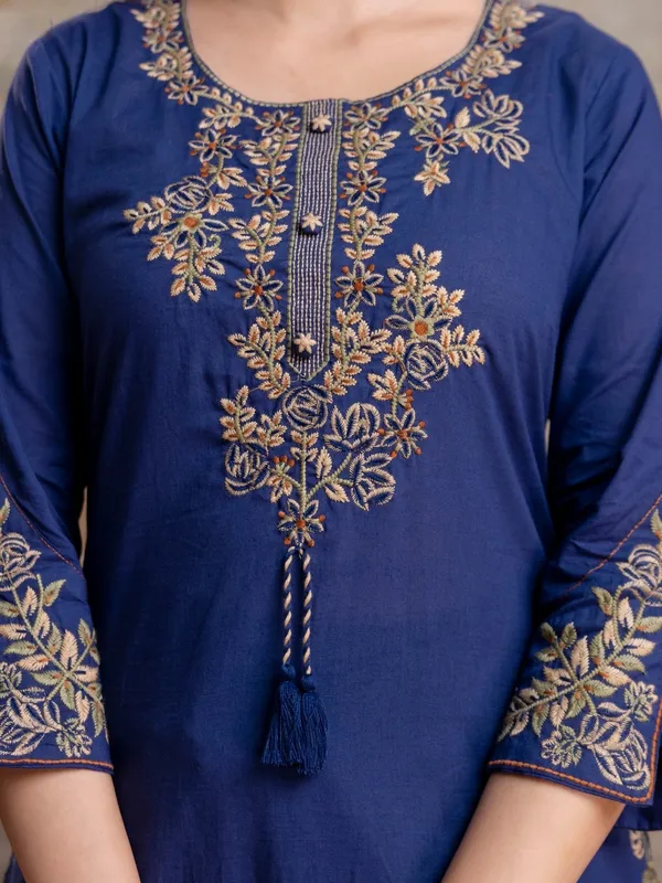 Navy_Blue_Women_Pure_Cotton_Embroidered_Kurta_Set_with_Dupatta