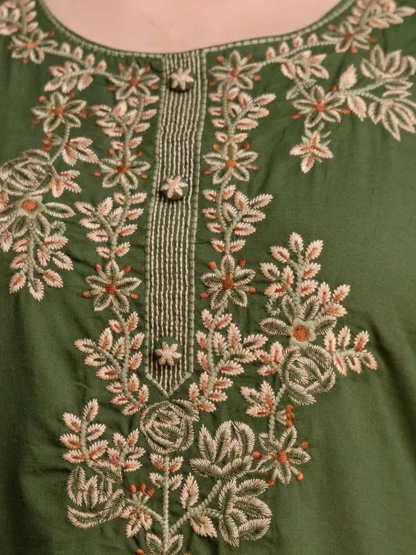 Moss_Green_Women_Pure_Cotton_Embroidered_Kurta_Set_with_Dupatta