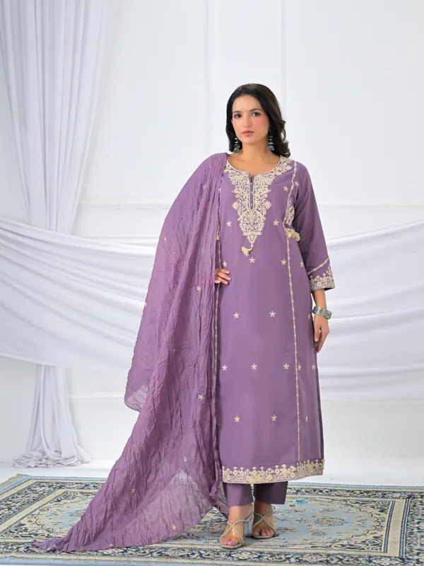 Lavender_Women_Pure_Cotton_Embroidered_Kurta_Set_with_Dupatta