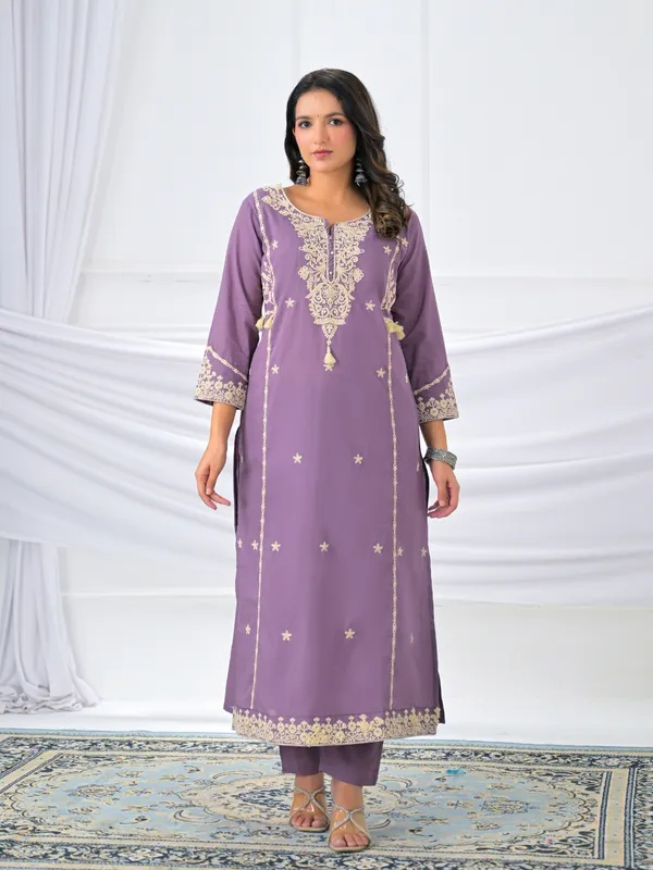 Lavender_Women_Pure_Cotton_Embroidered_Kurta_Set_with_Dupatta