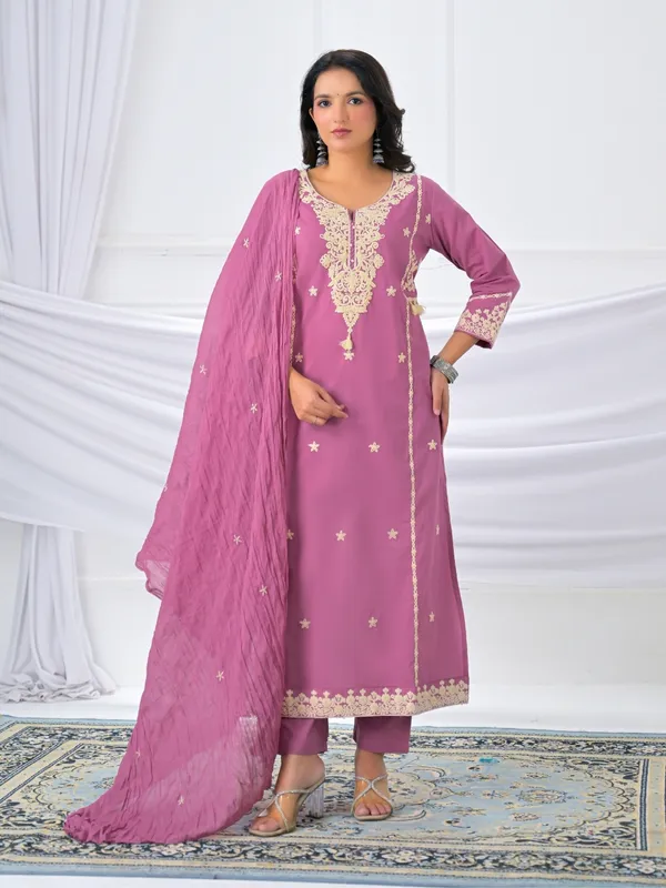 Orchid_Pink_Women_Pure_Cotton_Embroidered_Kurta_Set_with_Dupatta