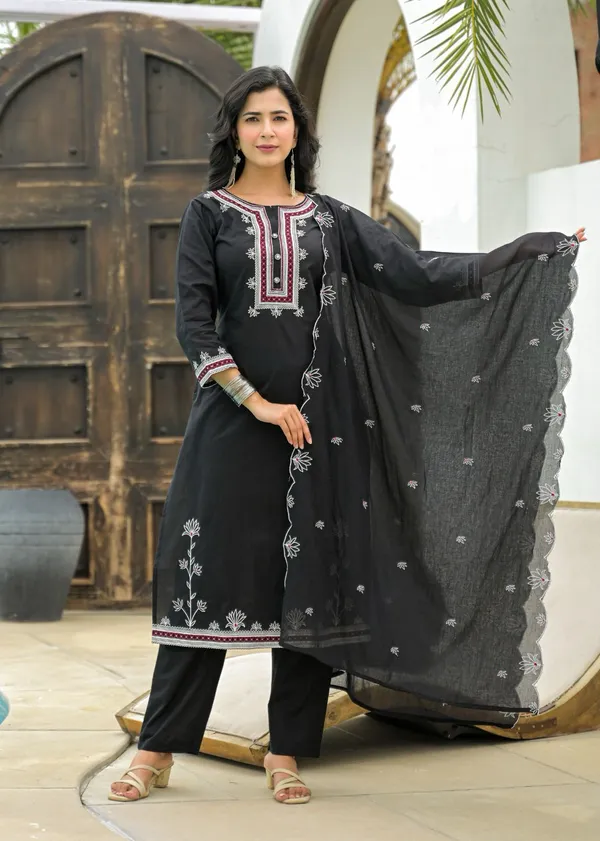 Black_Cotton_Embroidered_Suit_Set_With_Contrast_Detailing_–_Elegant_Daily_&_Festive_Wear