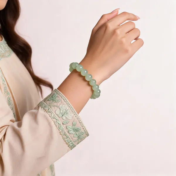 Light_Green_Aventurine_Beaded_Bracelet_For_Unisex