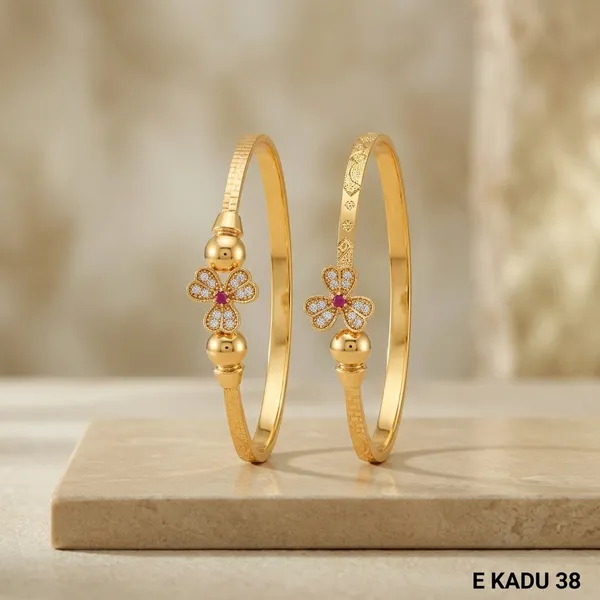 18kt_Gold_Plated_Floral_Stone_Accent_Bangle_Bracelet_For_Women_|_Anti_Tarnish