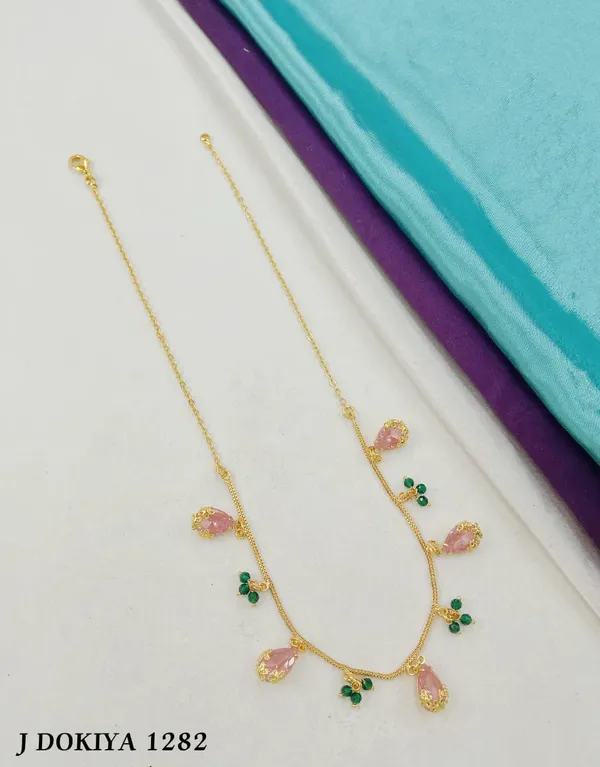 Gold__with__Pnk_stone_with_cover_gold_Glazing_stone__with_Necklace_for_Women