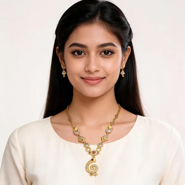 18kt_Gold_Plated_Multicolour_Accent_Necklace_And_Earring_Set_For_Women_|_Anti_Tarnish