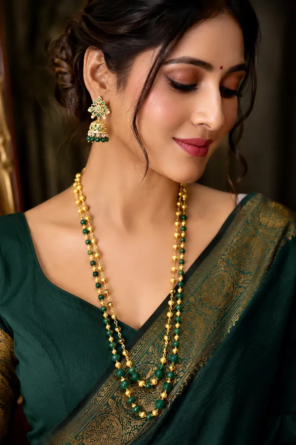 Green_And_18kt_Gold_Plated_Beaded_Long_Necklace_For_Women_|_Anti_Tarnish