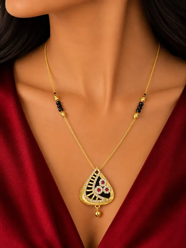 18kt_Gold_Plated_Teardrop_Pendant_Necklace_Set_For_Women_|_Anti_Tarnish