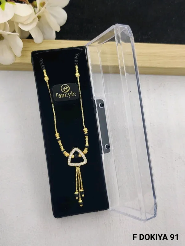 18kt_Gold_Plated_Black_Beaded_Triangular_Pendant_Necklace_For_Women_|_Anti_Tarnish