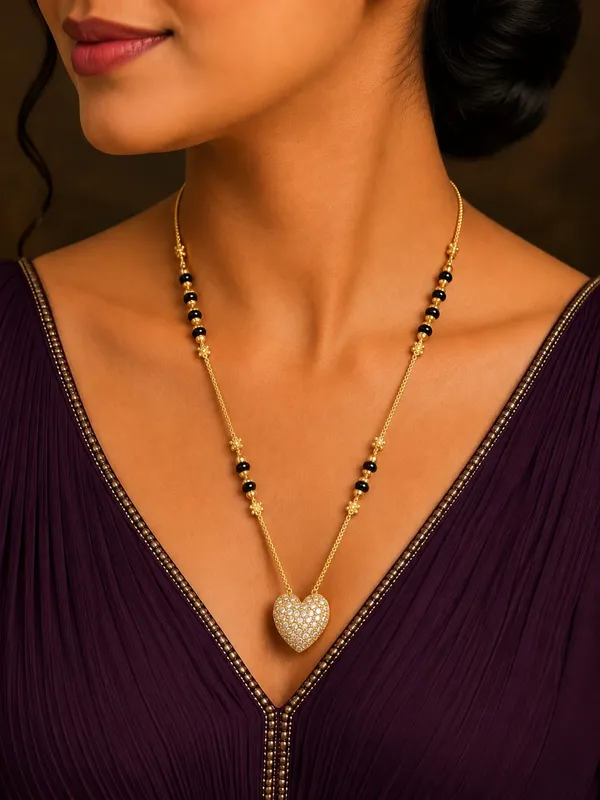 18kt_Gold_Plated_Black_Beaded_Heart_Pendant_Necklace_For_Women_|_Anti_Tarnish