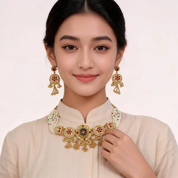 18kt_Gold_Plated_Stone_Embellished_Traditional_Choker_Set_For_Women_|_Anti_Tarnish