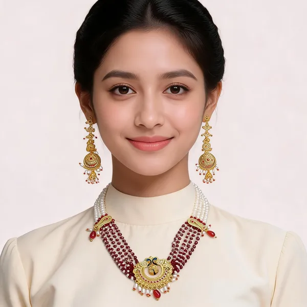 Multicolor_18kt_Gold_Plated_Beaded_Bridal_Necklace_Set_For_Women_|_Anti_Tarnish