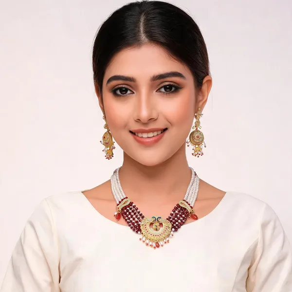 Multicolor_18kt_Gold_Plated_Beaded_Bridal_Necklace_Set_For_Women_|_Anti_Tarnish