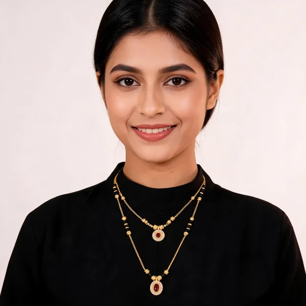 18kt_Gold_Plated_Black_Beaded_Layered_Necklace_Set_For_Women_|_Anti_Tarnish