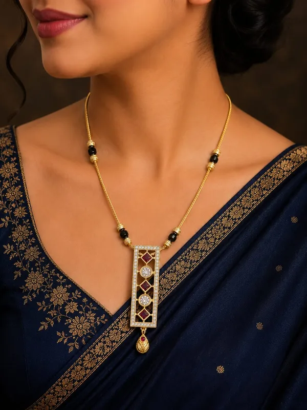 18kt_Gold_Plated_Geometric_Rectangular_Mangalsutra_Pendant_For_Women_|_Anti_Tarnish