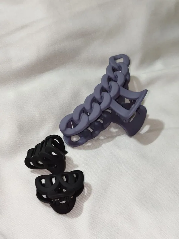 Lavender_And_Black_Hair_Claw_Clip_Set_Pack_Of_3