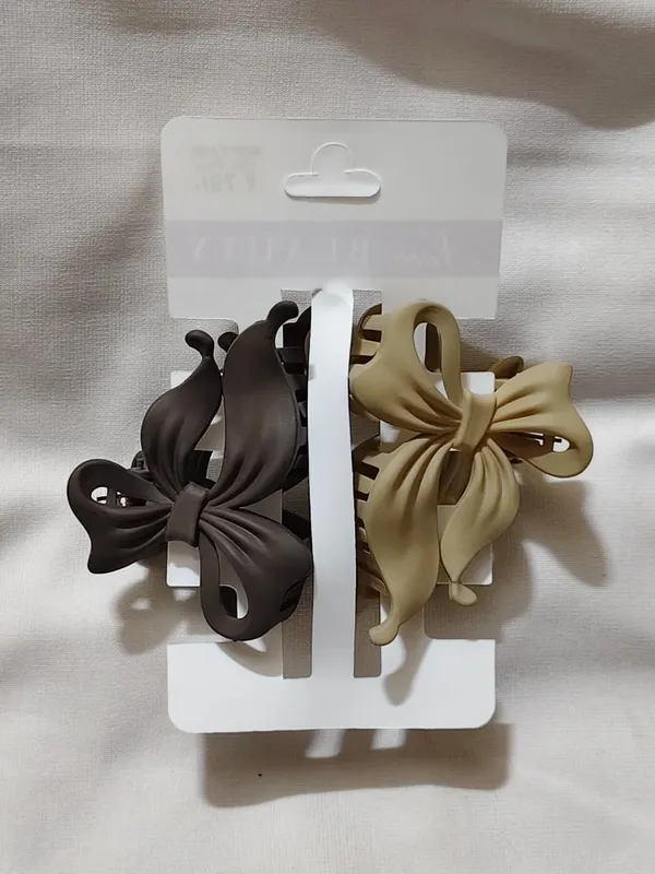 Beige_And_Black_Bow_Hair_Claw_Clips_Pack_Of_3