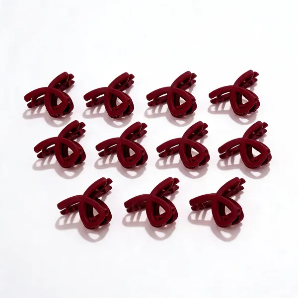 Maroon_Twisted_Hair_Tie_Pack_Of_11