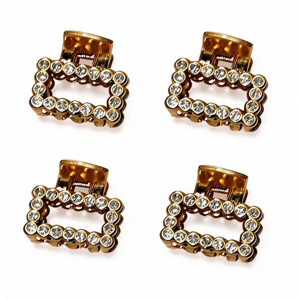 Gold_Rhinestone_Rectangle_Hair_Clip_for_Women_Pack_Of_4