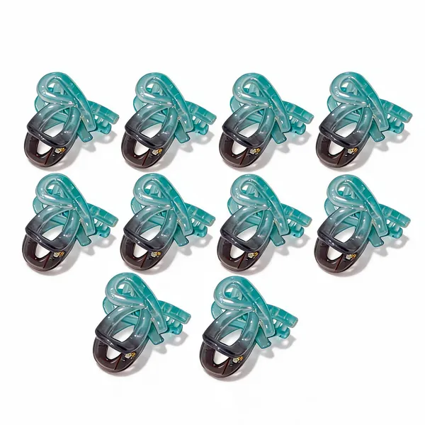Teal_And_Grey_Translucent_Hair_Claw_Clips_Pack_Of_11