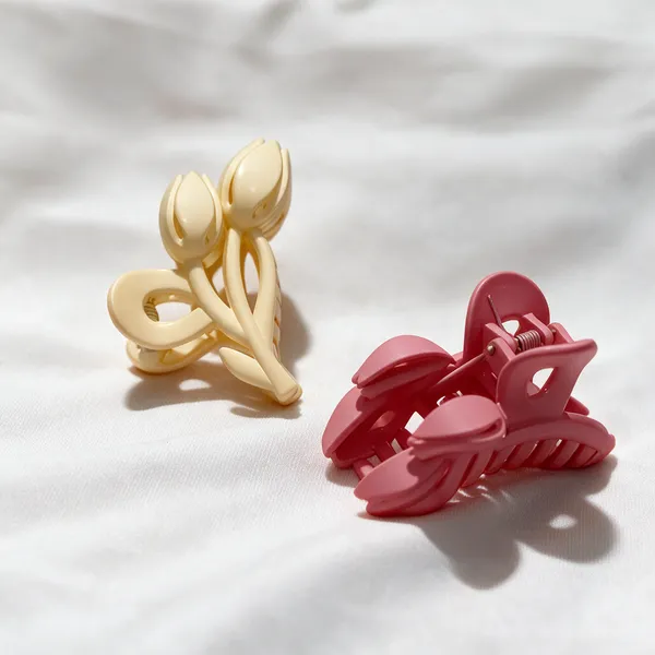 Pink_And_Yellow_Tulip_Hair_Claw_Clips_Pack_Of_4