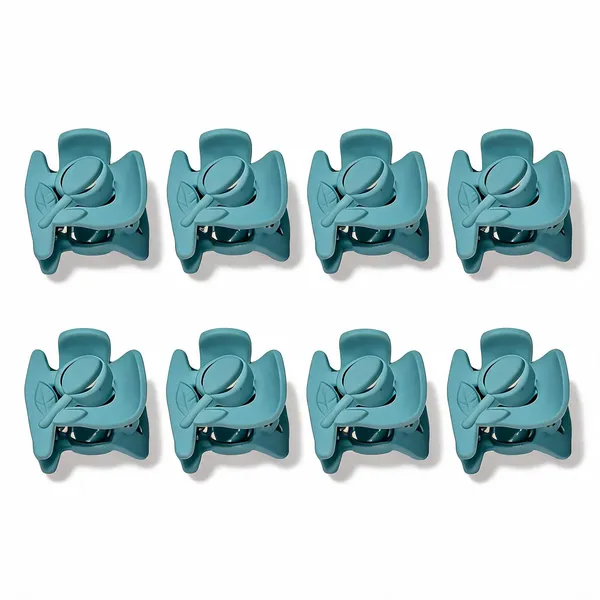 Teal_Claw_Hair_Clip_for_Women_Pack_Of_8