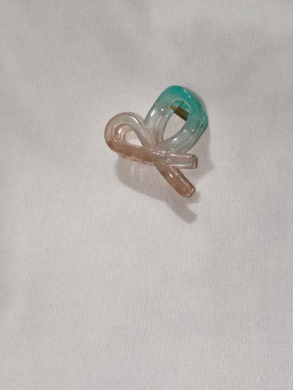 Peach_And_Teal_Translucent_Hair_Claw_Clip_Pack_Of_11