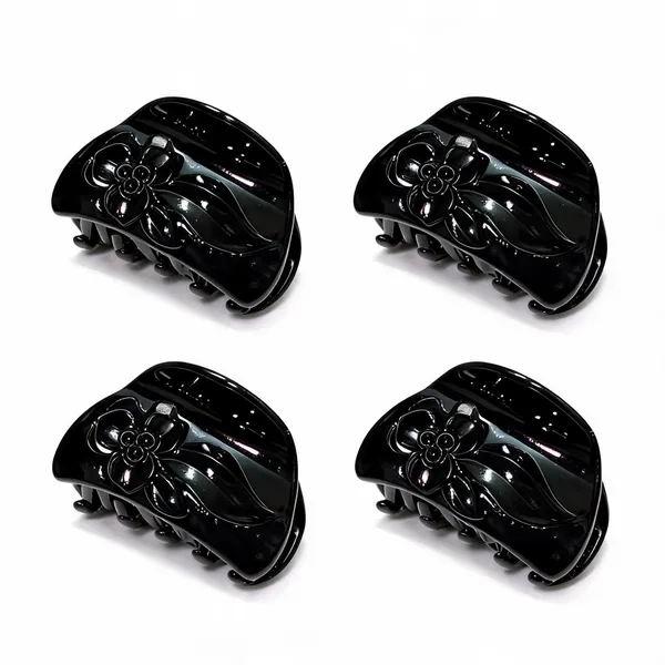 Black_Floral_Hair_Claw_Clip_Pack_Of_4