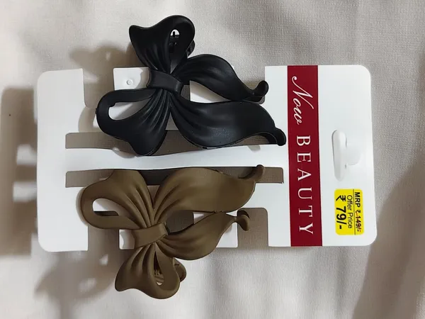 Black_And_Brown_Bow_Hair_Clips_Set_Pack_Of_3