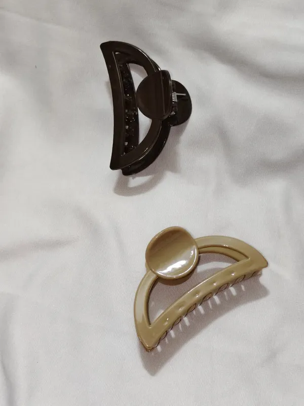 Beige_And_Brown_Glossy_Hair_Claw_Clip_Set_Pack_Of_3