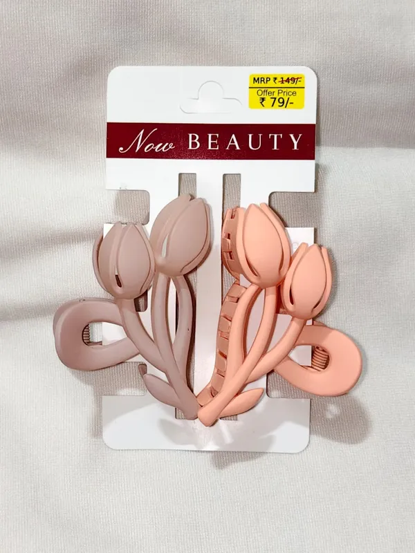 Peach_And_Mauve_Floral_Hair_Claw_Clips_Set_Pack_Of_3