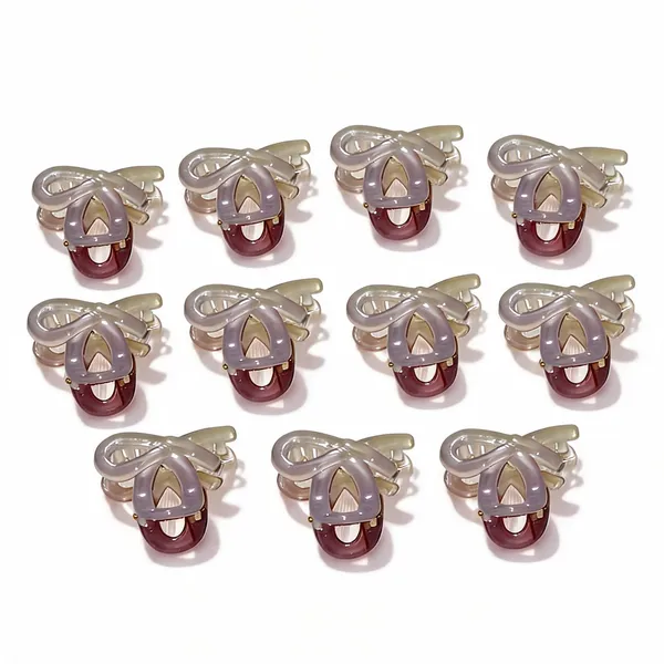 Translucent_Maroon_Mini_Hair_Claw_Clip_Pack_Of_11