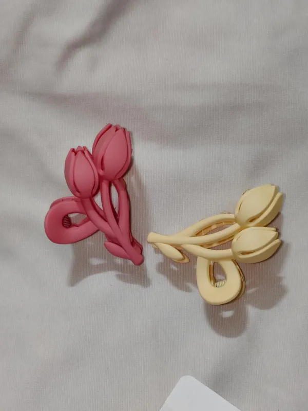 Pink_And_Yellow_Tulip_Hair_Claw_Clips_Pack_Of_4