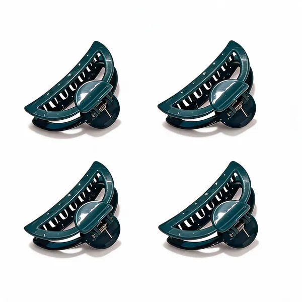 Dark_Green_Plastic_Hair_Claw_Clip_Pack_Of_4