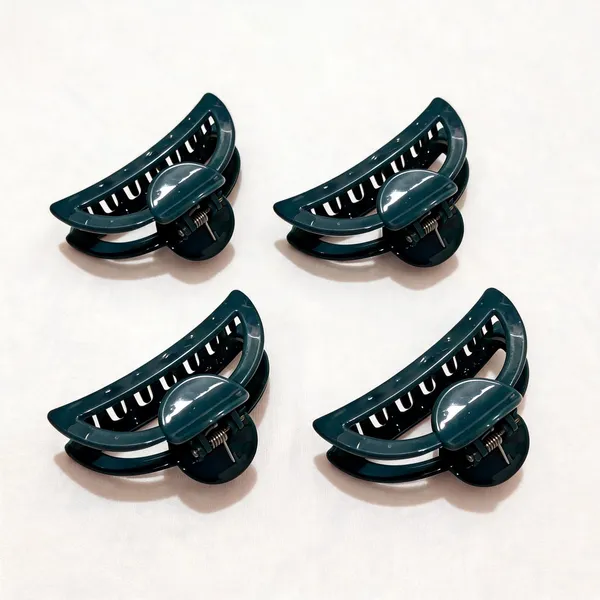 Dark_Green_Plastic_Hair_Claw_Clip_Pack_Of_4