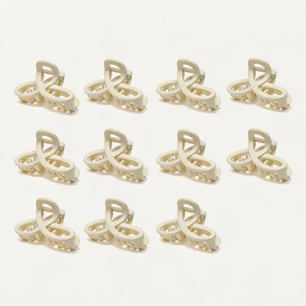Cream_Claw_Hair_Clip_Pack_Of_11