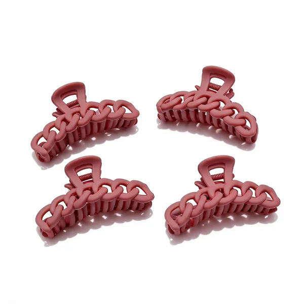Pink_Chain_Link_Hair_Claw_Clip_Pack_Of_4