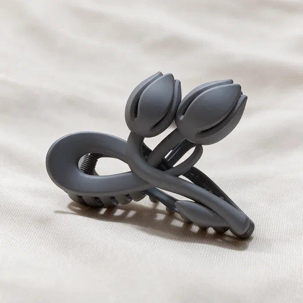 Grey_Sculpted_Floral_Hair_Clip_for_Women_Pack_Of_4