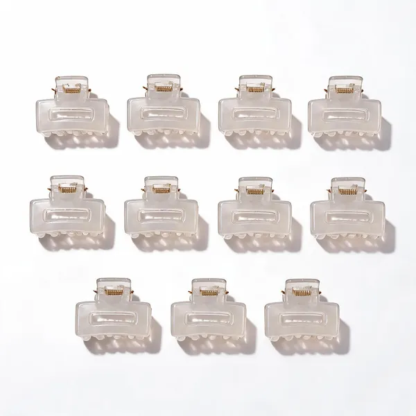 White_Plastic_Mini_Claw_Hair_Clip_for_Women_Pack_Of_11