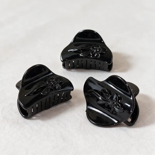 Black_Floral_Hair_Claw_Clips_Set_Pack_Of_3