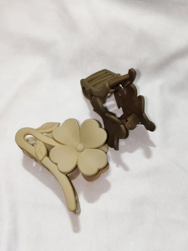 Beige_And_Brown_Floral_Hair_Claw_Clips_Pack_Of_3