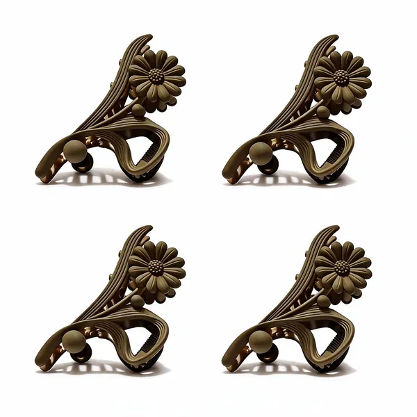 Olive_Floral_Claw_Hair_Clip_Pack_Of_4