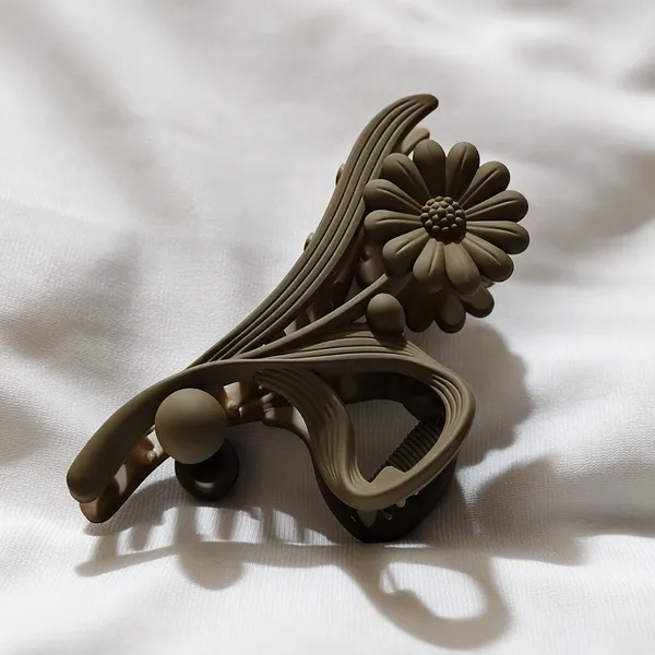 Olive_Floral_Claw_Hair_Clip_Pack_Of_4